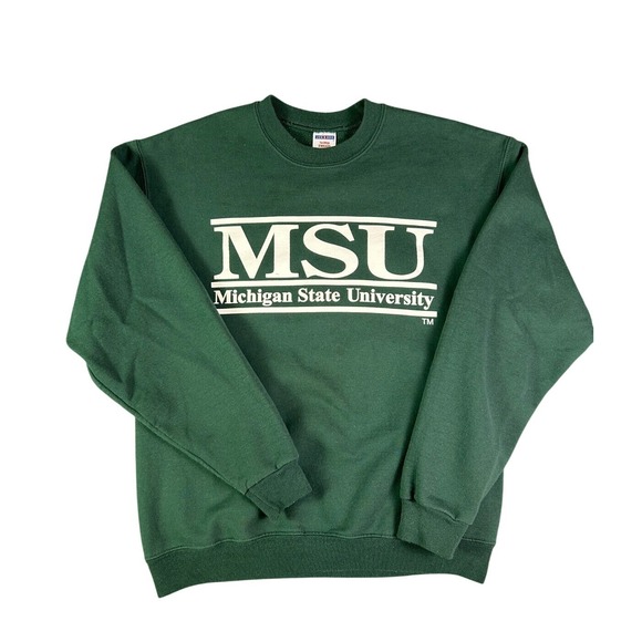 Jerzees Other - Michigan State University MSU Crewneck Sweatshirt Green Jerzees Super Sweats M